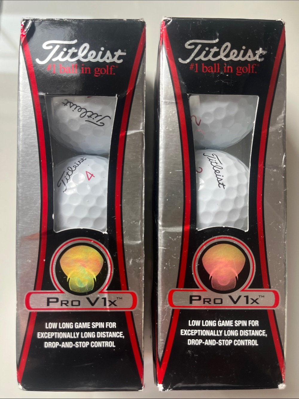 Titleist Pro V1x Golf Ball Twin Pack (6) in White with Black & Red Packaging